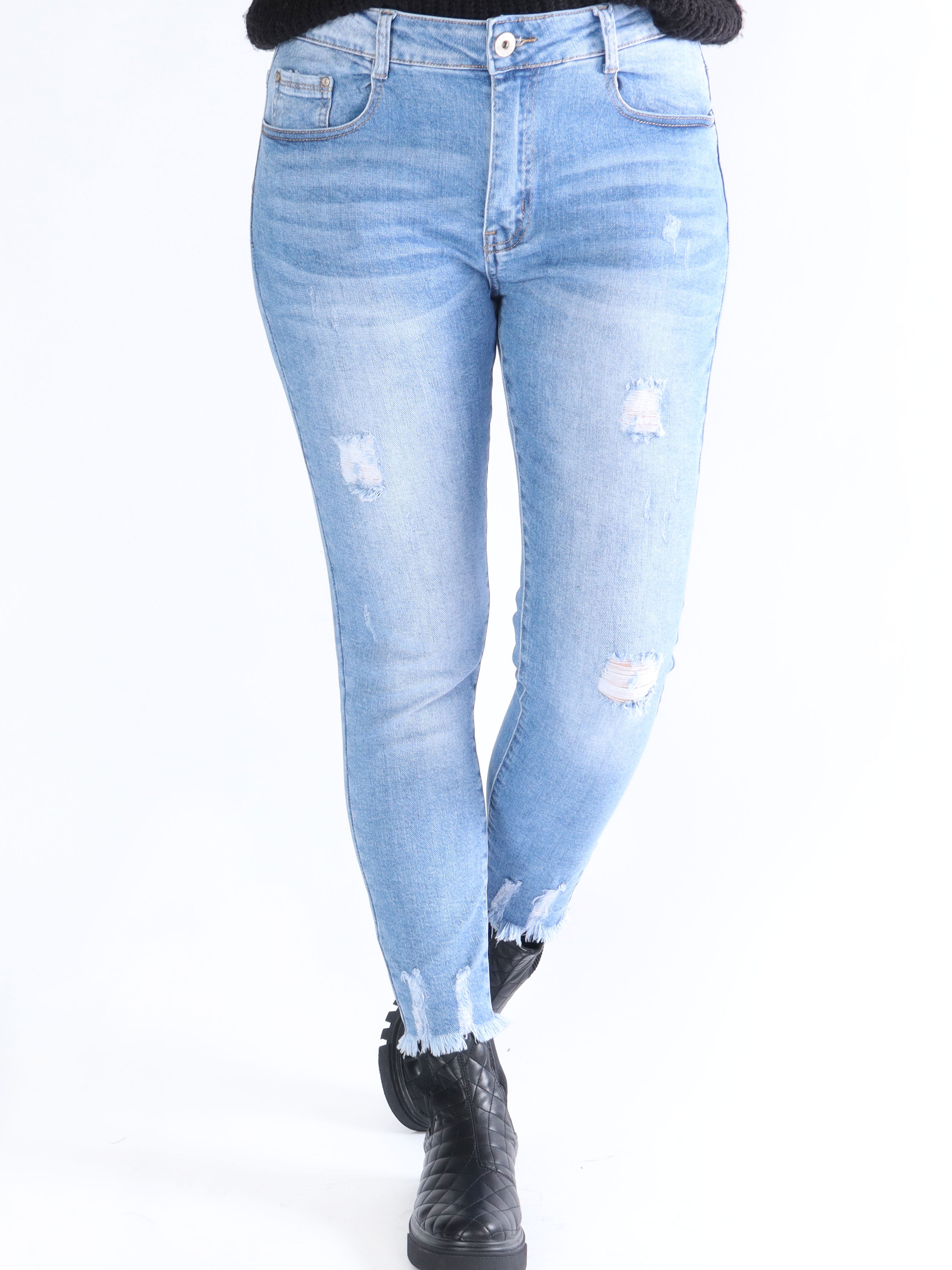 Alberta - Lyseblå jeans med stretch